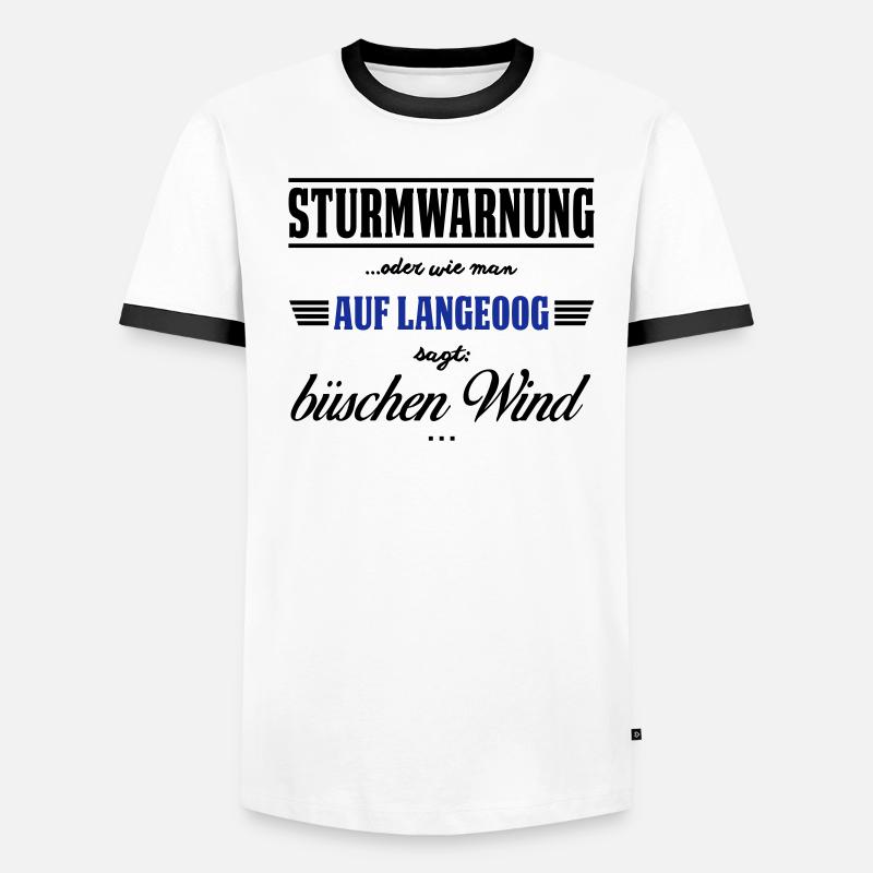 Sturmwarnung Langeoog - büschen Wind Männer Kontrast-T-Shirt