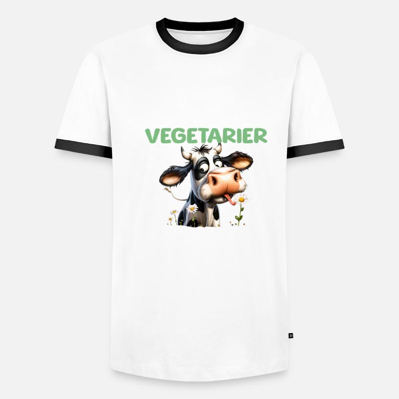 Second Hand Vegetarier Männer Kontrast-T-Shirt