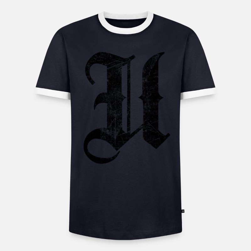 Tshirt alphabet initiale U T-shirt contrasté Homme