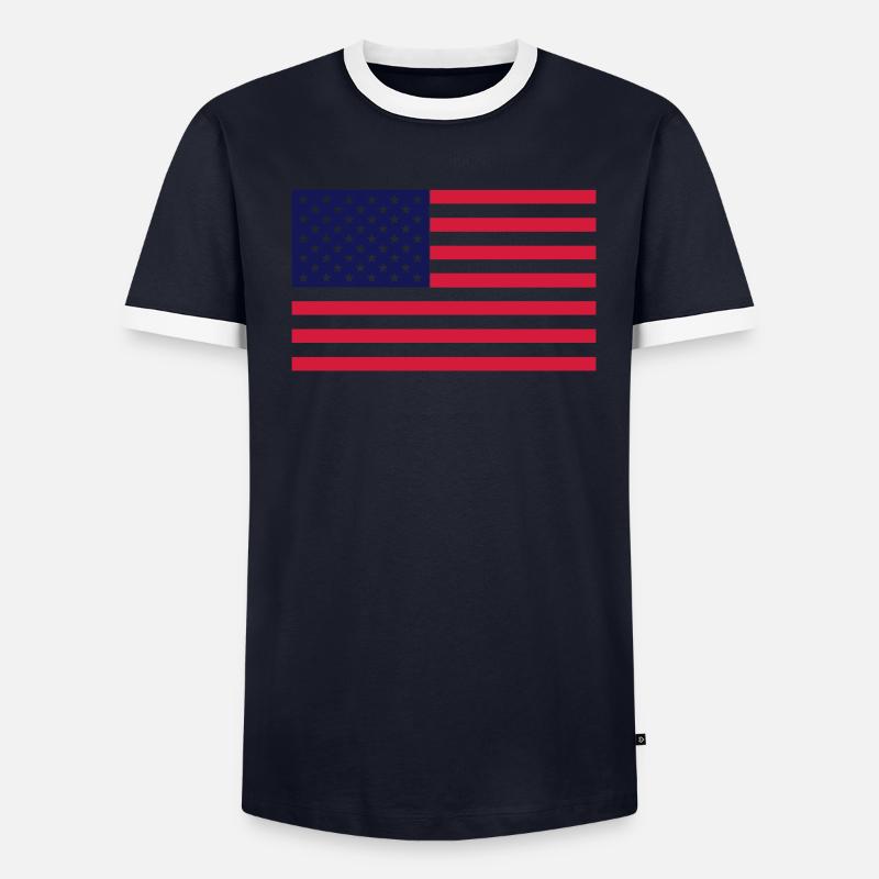 drapeau americain T-shirt contrasté Homme