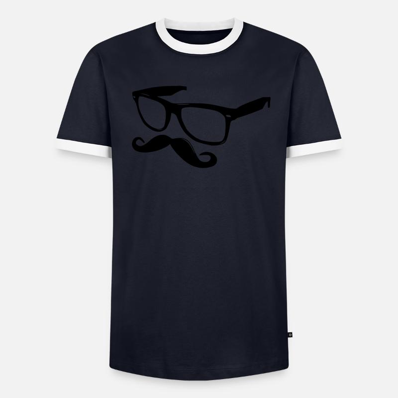nerdy moustache Männer Kontrast-T-Shirt
