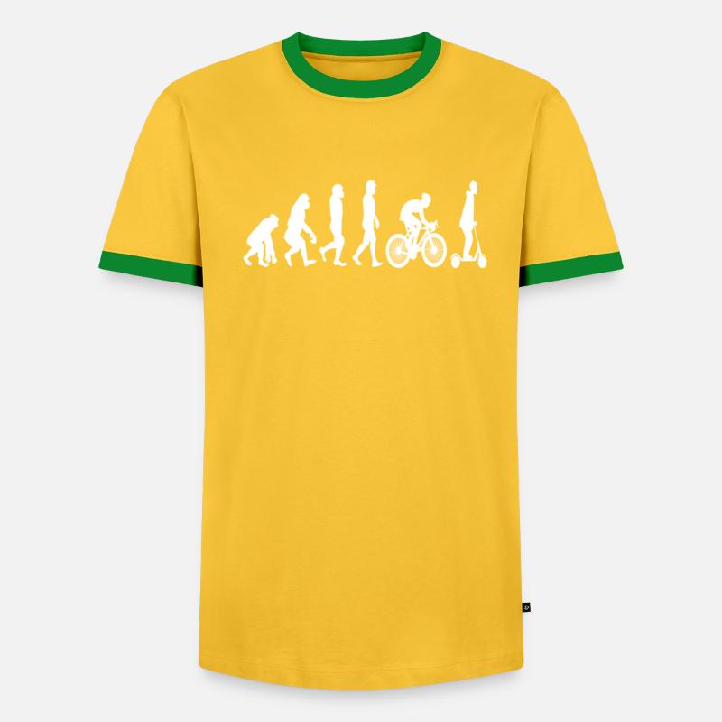 Evolution E-Roller Menschen Entwicklung Geschenk - Männer Kontrast-T-Shirt - undefined
