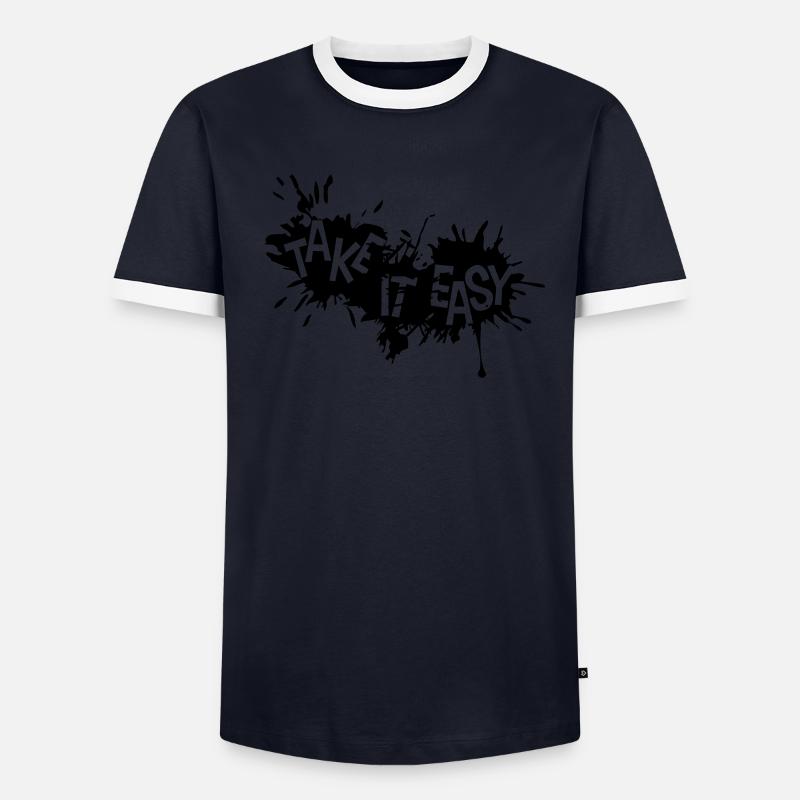 farbe tropfen graffiti klecks spritzer take it log Männer Kontrast-T-Shirt