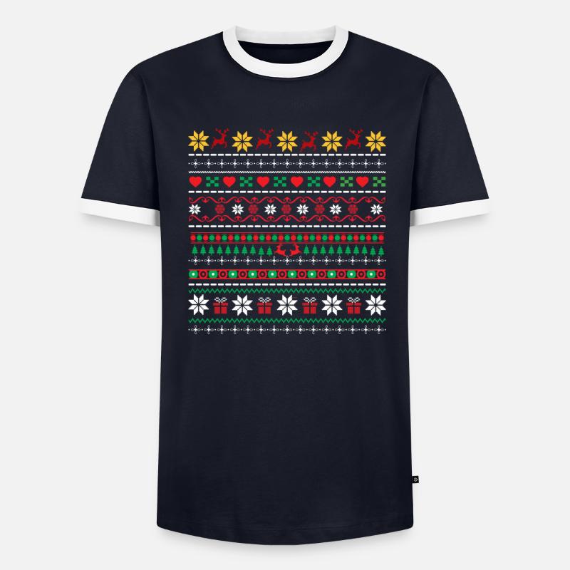 Christmas Pattern T-shirt contrasté Homme
