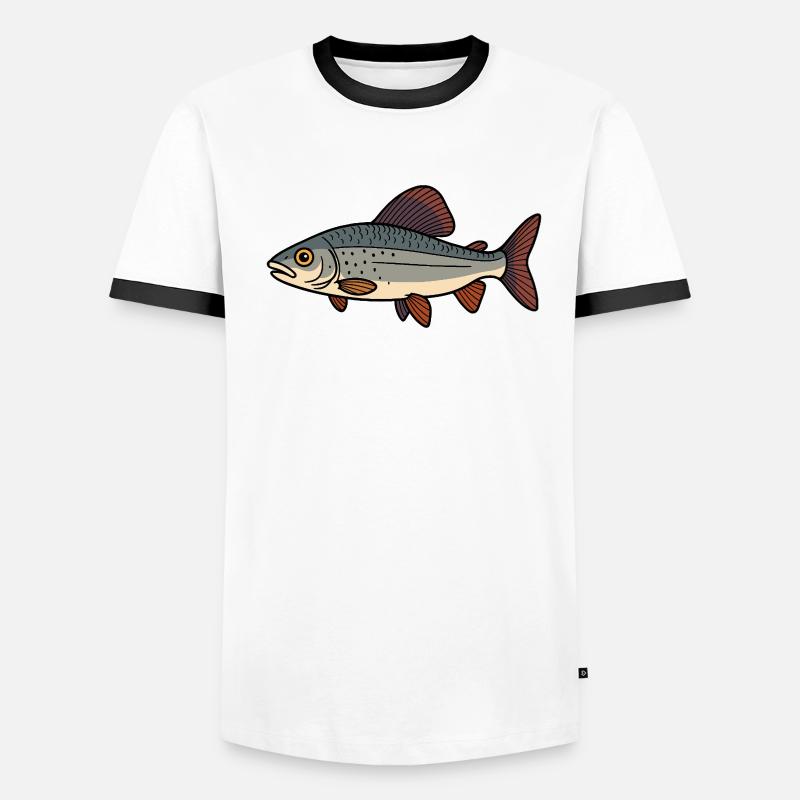 Fisch Äsche Männer Kontrast-T-Shirt