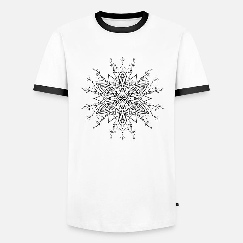Mandala Flower Pattern Lines Abstract Form Men's Ringer Shirt