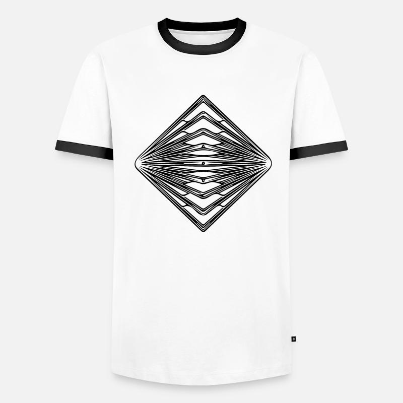 Geometric Vintage Triangle Pattern Men's Ringer Shirt