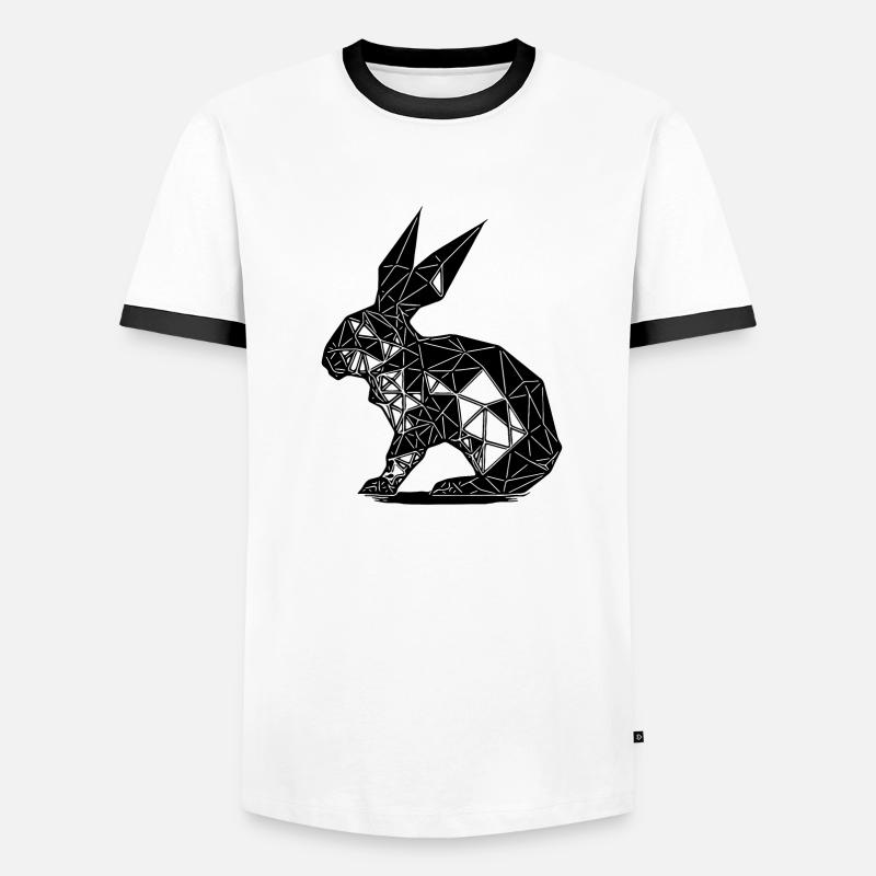 Geometric Rabbit Geometry Lines Rabbit Men's Ringer Shirt