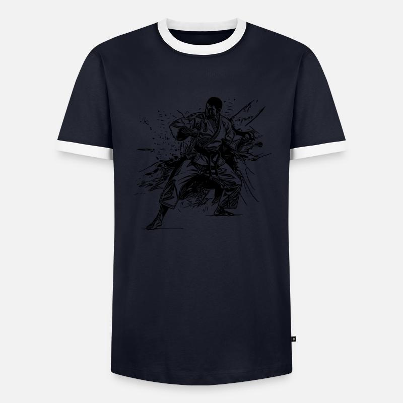 Tatouage Karaté Style Sparring Partner Technique de combat T-shirt contrasté Homme