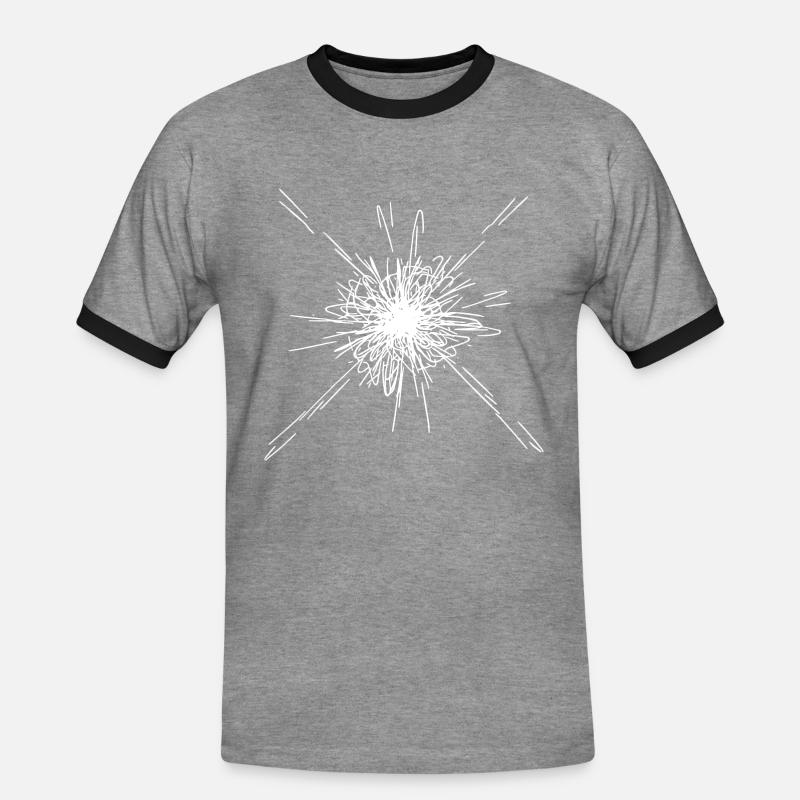 Mandala Explosion Lines Pattern - Men's Ringer Shirt - heather grey/black