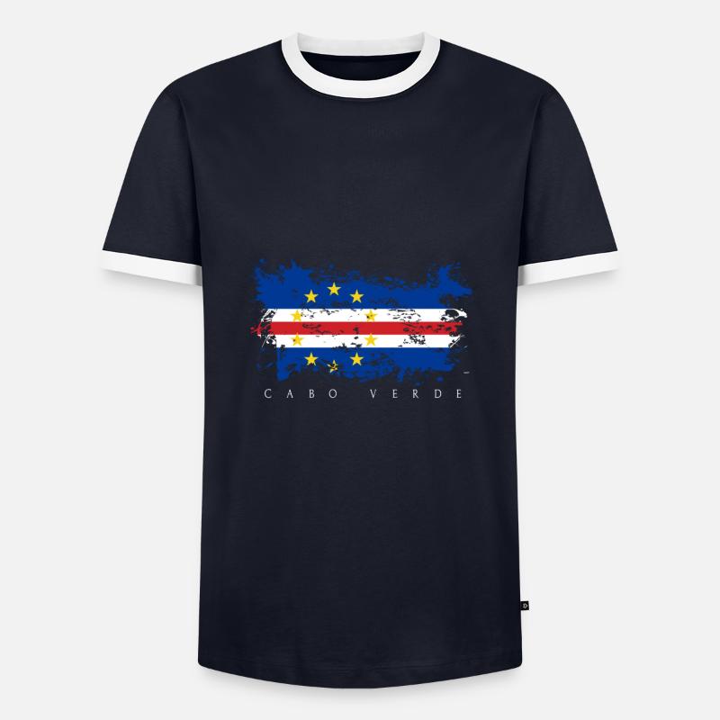Cap Cap Vert Afrique Drapeau de l'île de Praia Drapeau T-shirt contrasté Homme