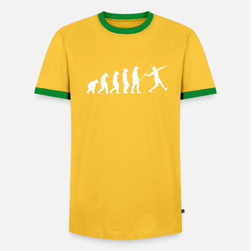 Speerwerfen Evolution - Männer Kontrast-T-Shirt - undefined