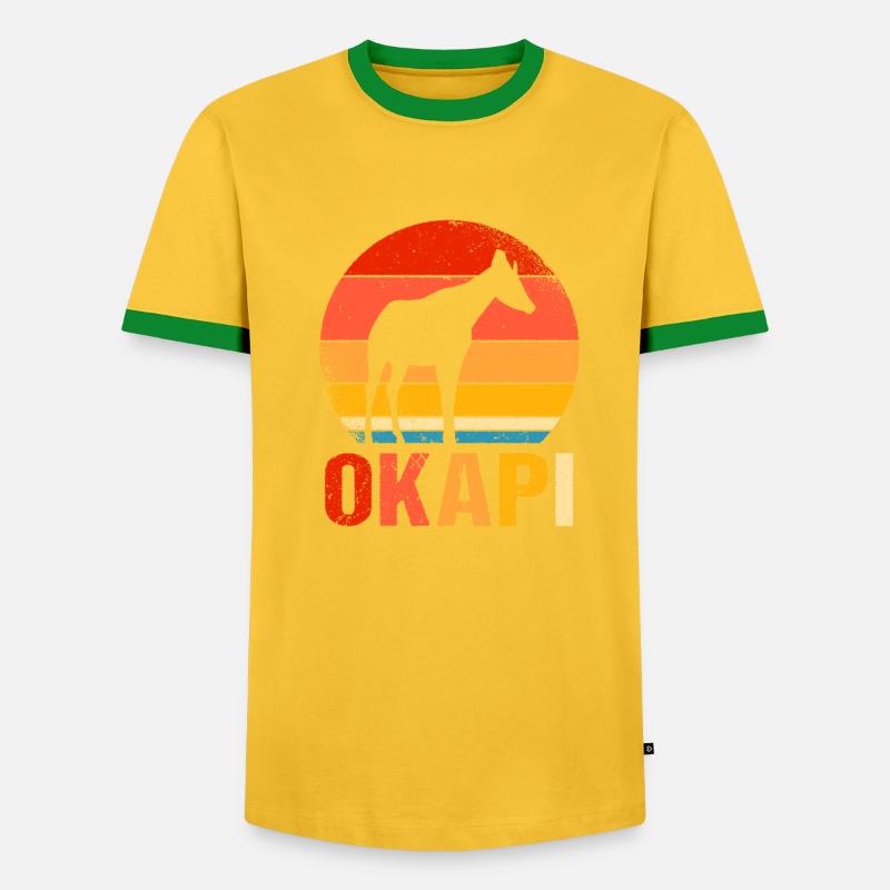 Okapi Retro Geschenk - Männer Kontrast-T-Shirt - undefined