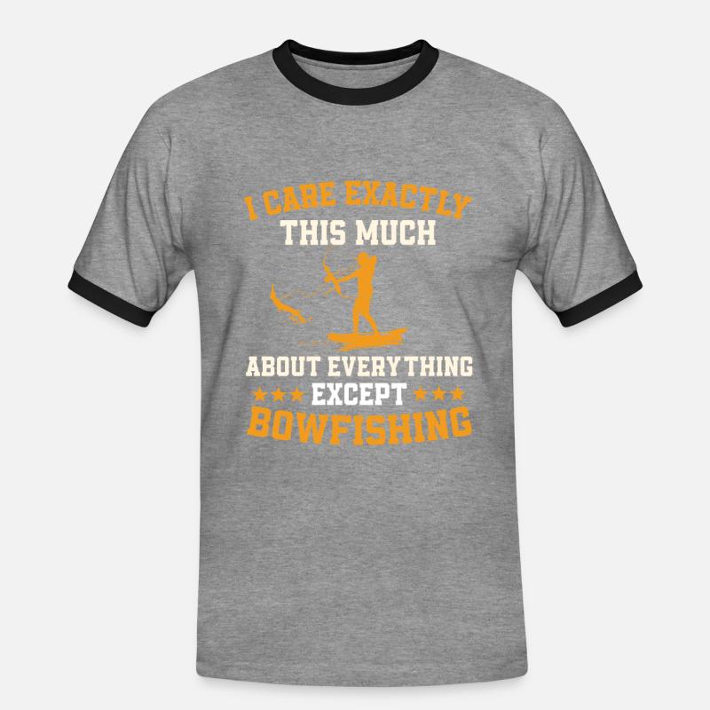 Bogenfischen Spruch - Männer Kontrast-T-Shirt - Grau meliert/Schwarz