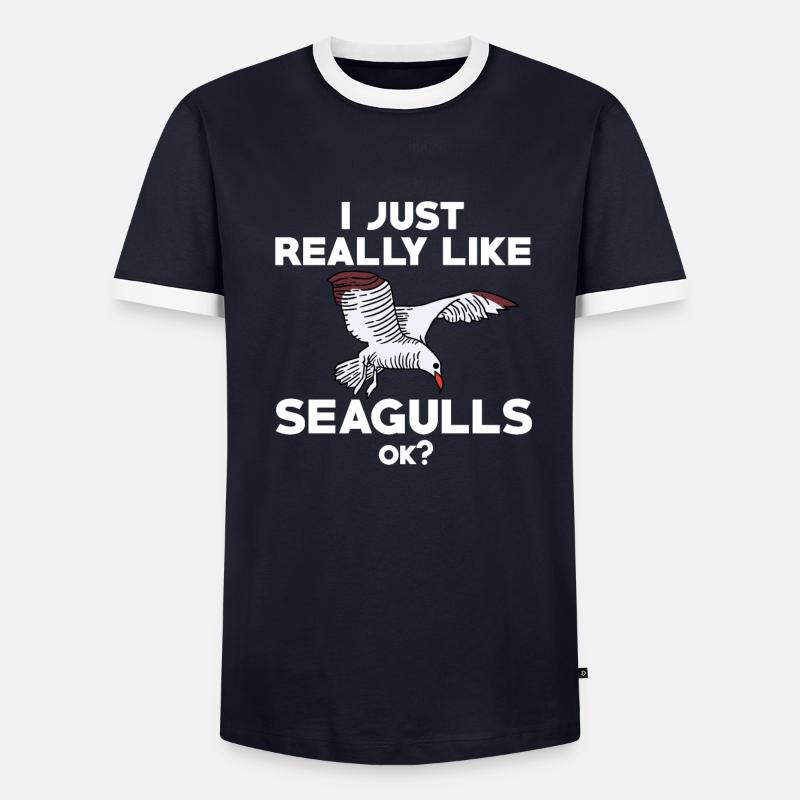 Lustiges Möwen Spruch Männer Kontrast-T-Shirt