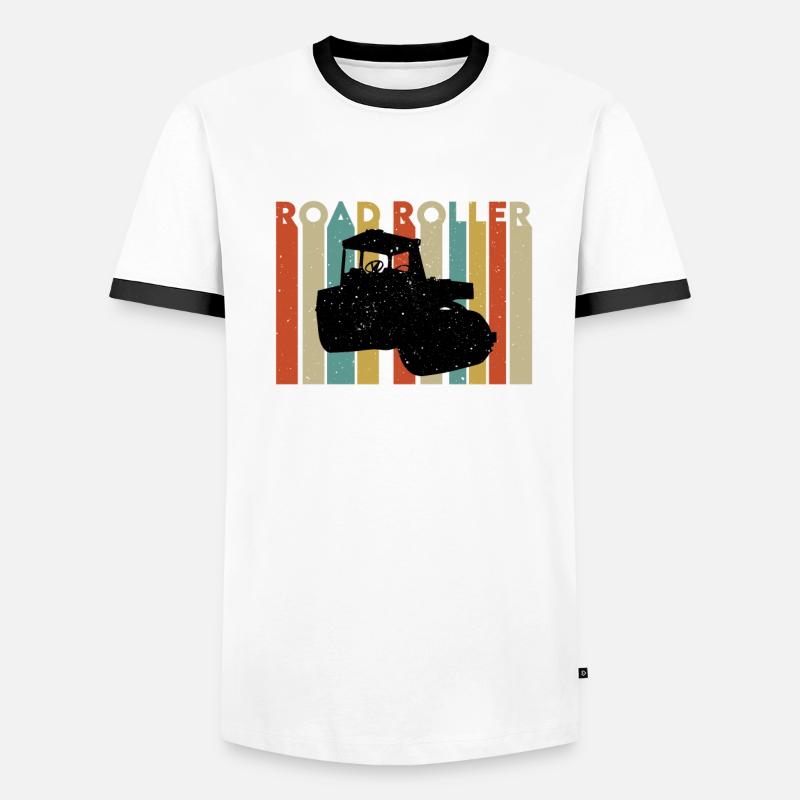 Retro Roller Road Construction Men's Ringer Shirt