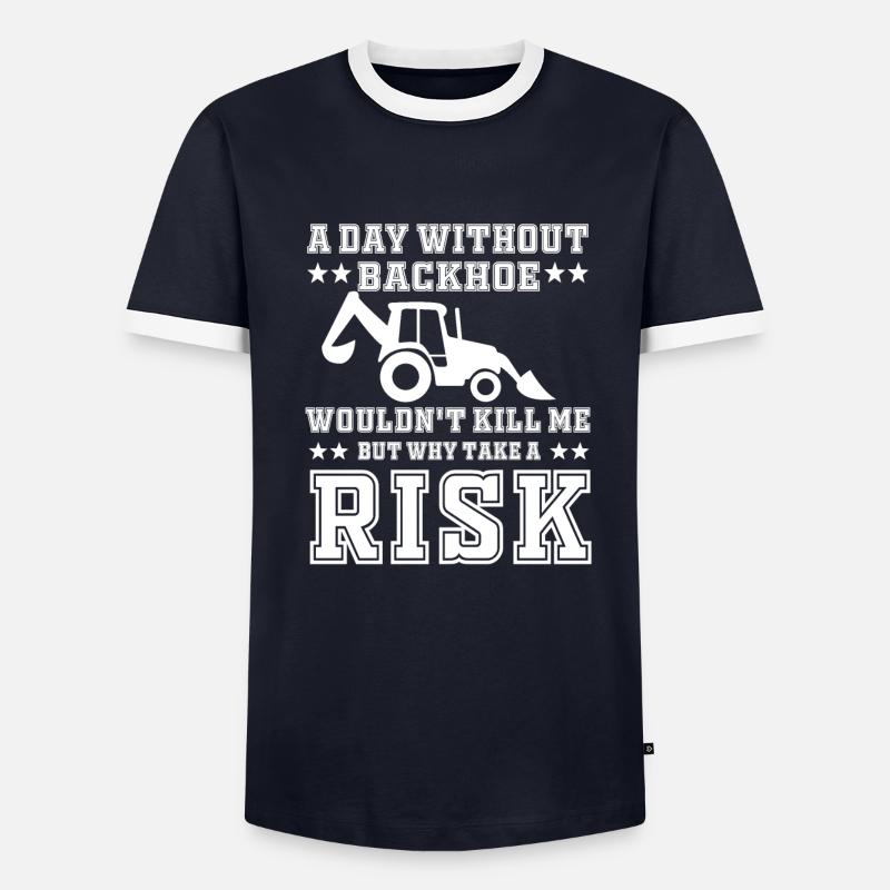 Funny Backhoe Loader Gift - Men's Ringer Shirt - undefined