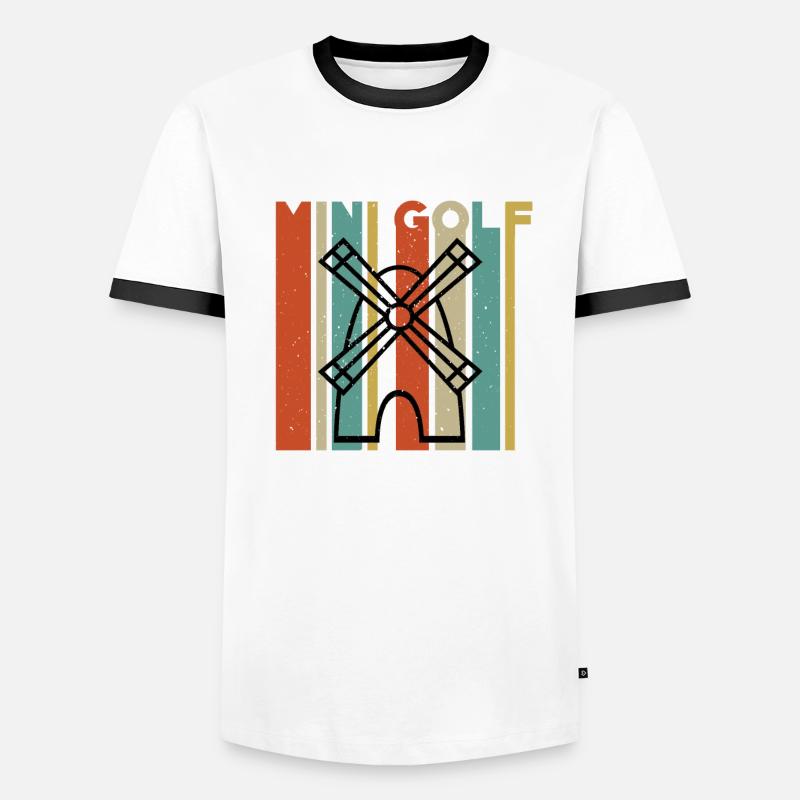 Minigolf Windmühle Männer Kontrast-T-Shirt