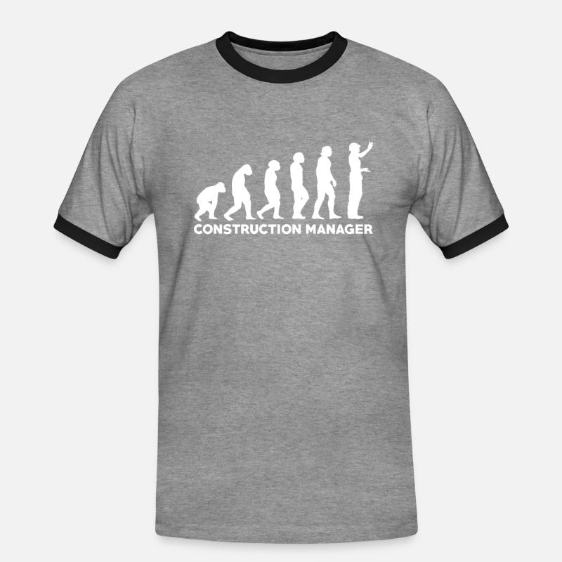 Site Manager Evolution - Men's Ringer Shirt - heather grey/black