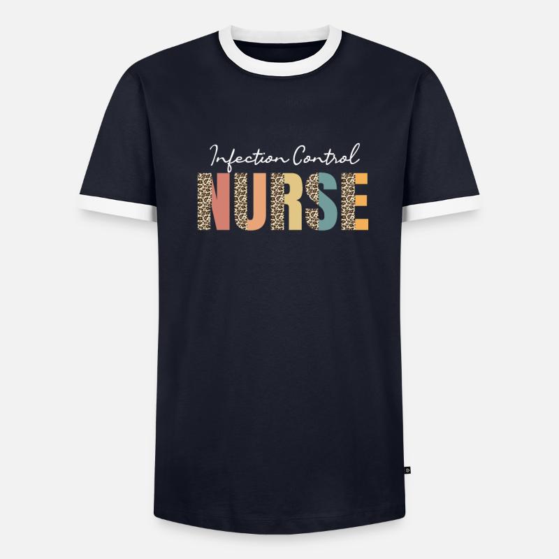 Hygiene Nurse Leopard Pattern Men's Ringer Shirt