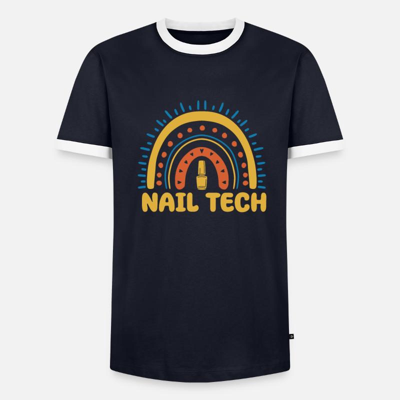 Nageltechnikerin Boho Regenbogen - Männer Kontrast-T-Shirt - undefined