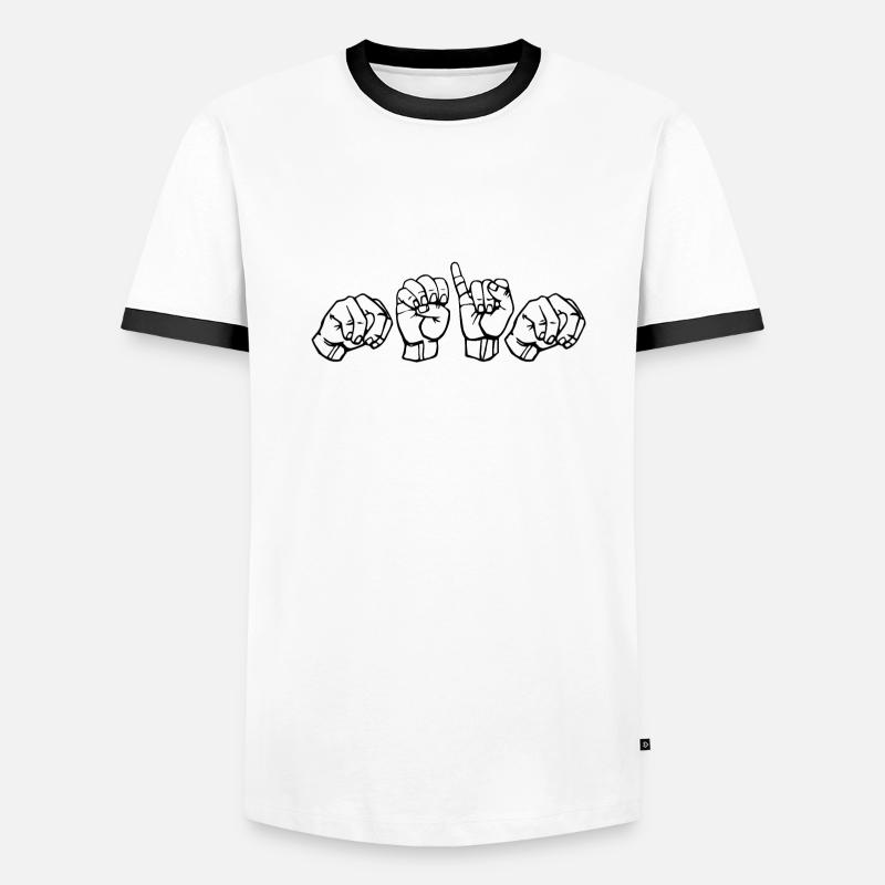 NEIN - Design mit Gebärdensprache Männer Kontrast-T-Shirt