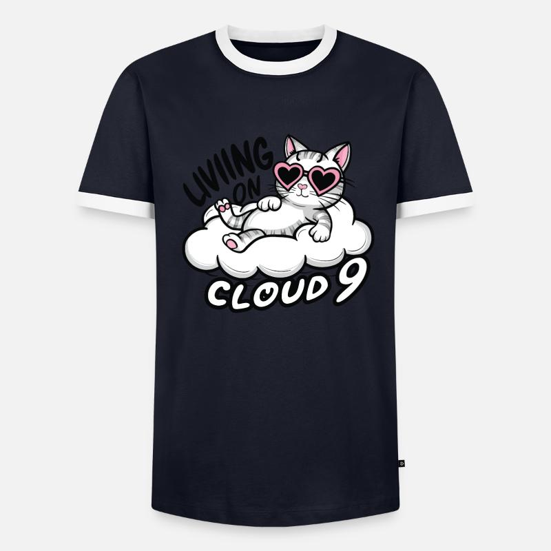 Cat Kitten on Cloud 9 Men's Ringer Shirt