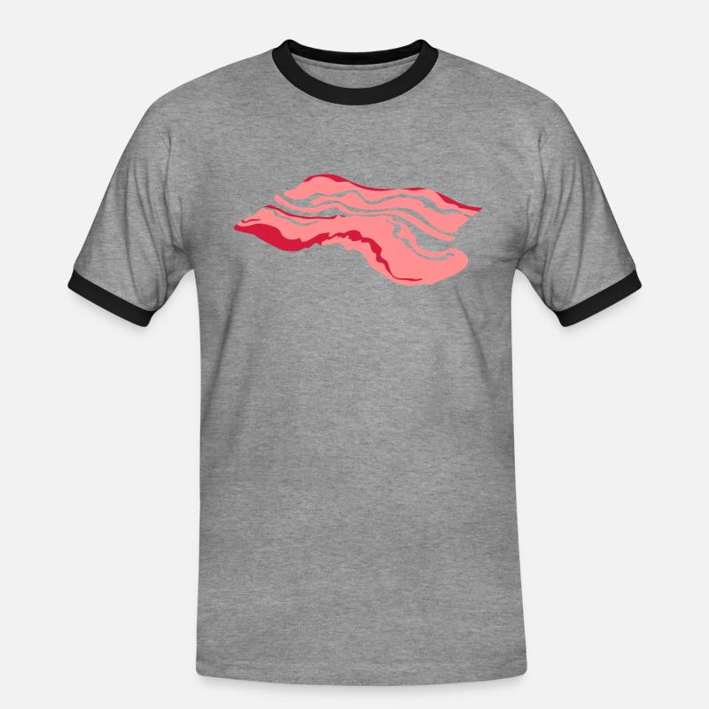 bacon - Men's Ringer Shirt - heather grey/black