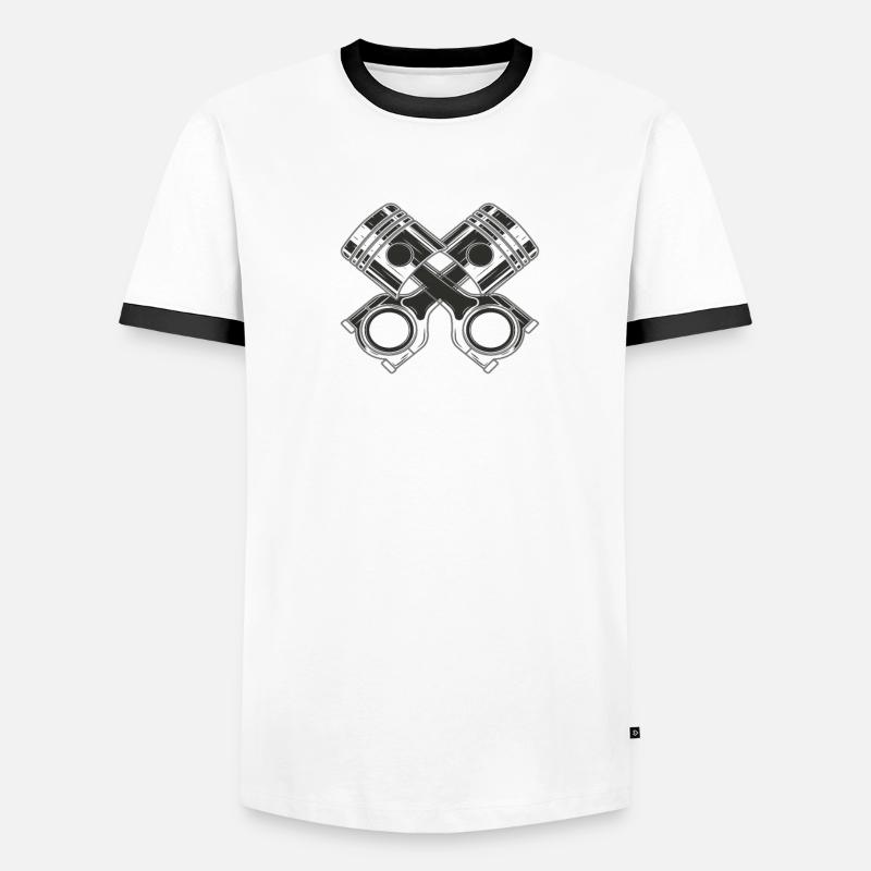 Zwei Hände Zwei Eier Zwei Takte Zweitakt Männer Kontrast-T-Shirt