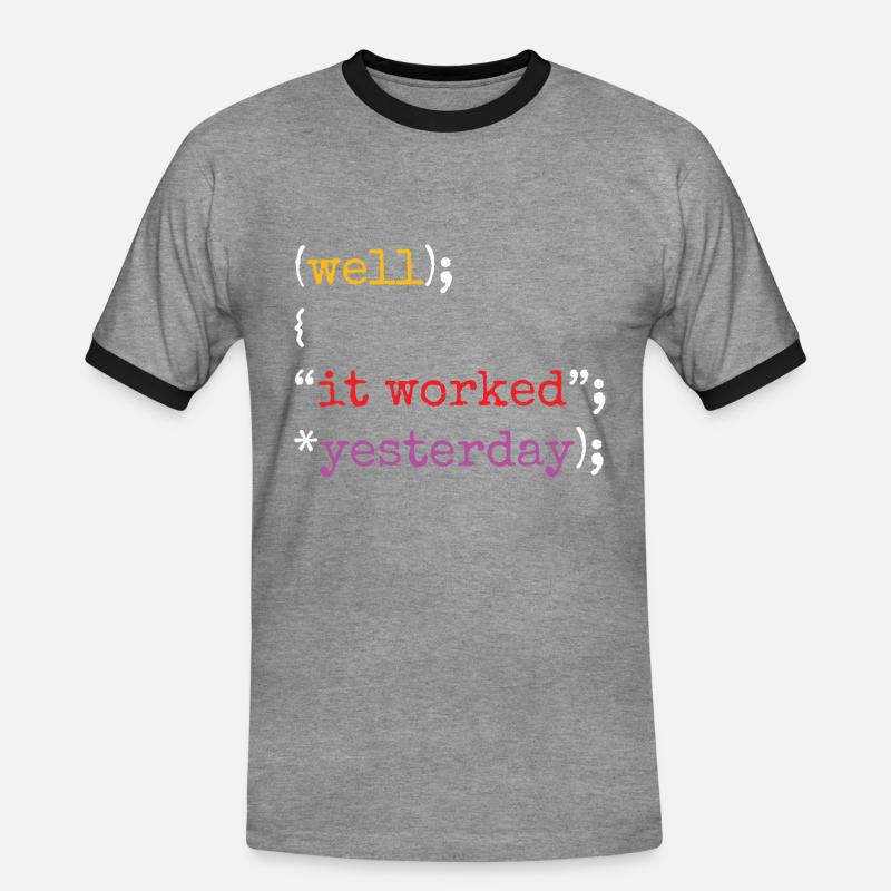Software Ingenieur Informatiker Programmierer - Männer Kontrast-T-Shirt - Grau meliert/Schwarz