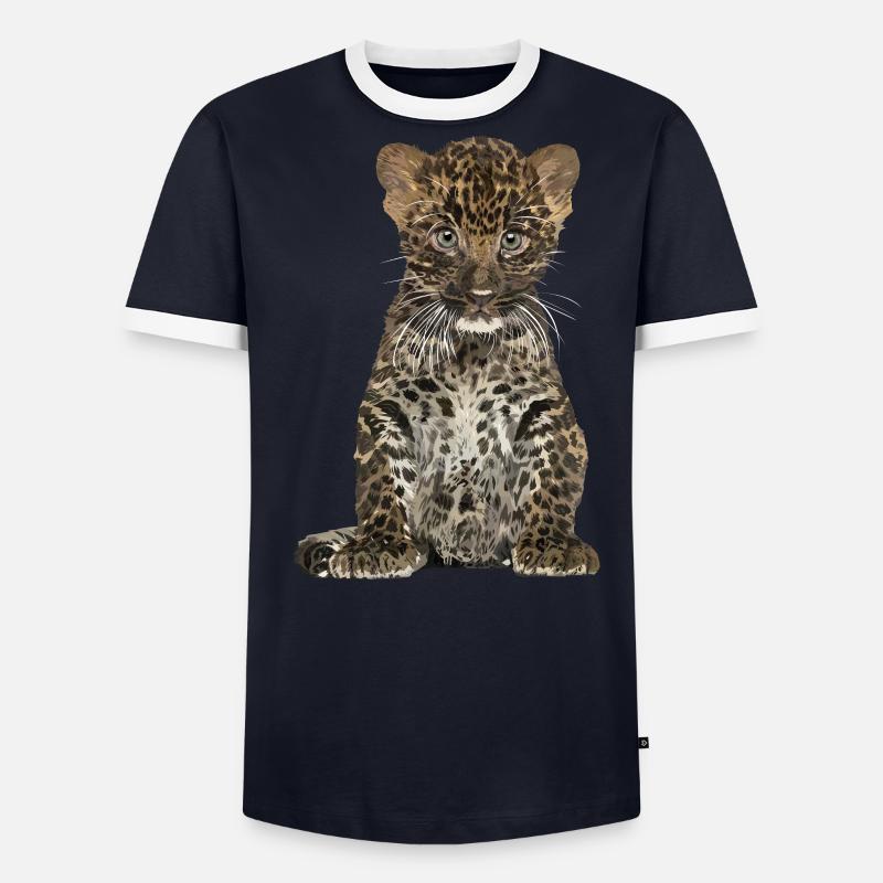 Léopard T-shirt contrasté Homme