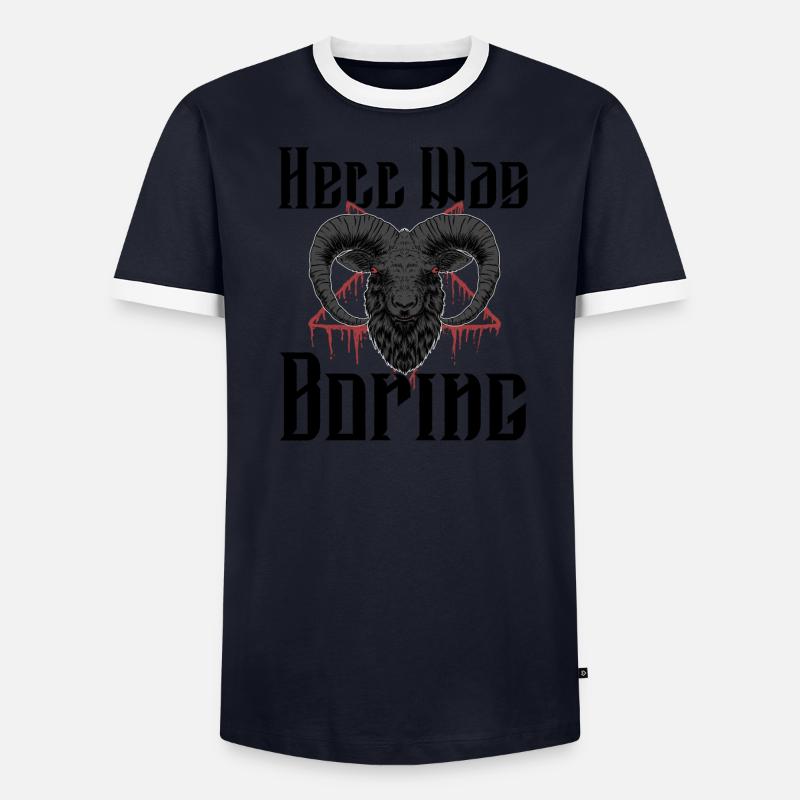 Satan Beelzebub Devil Gothic Pentagram Mystical Men's Ringer Shirt