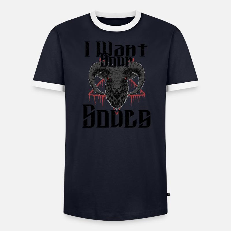 Satan Beelzebub Devil Gothic Pentagram Mystical Men's Ringer Shirt