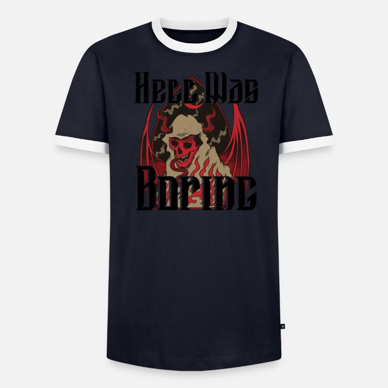 Satan Beelzebub Devil Gothic Pentagram Mystical Men's Ringer Shirt