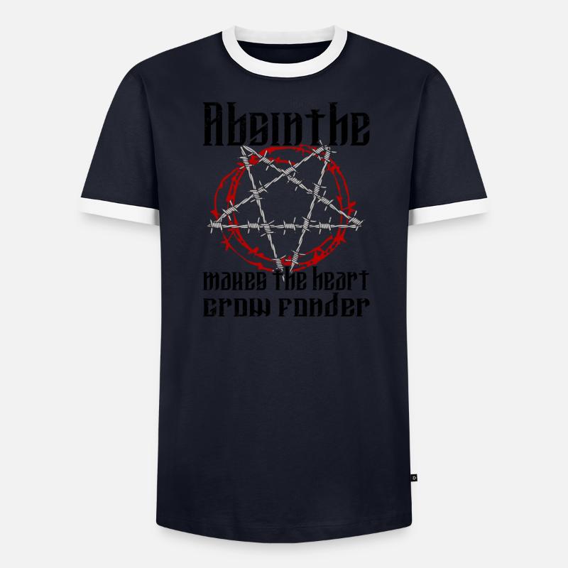 Satan Beelzebub Devil Gothic Pentagram Mystical Men's Ringer Shirt