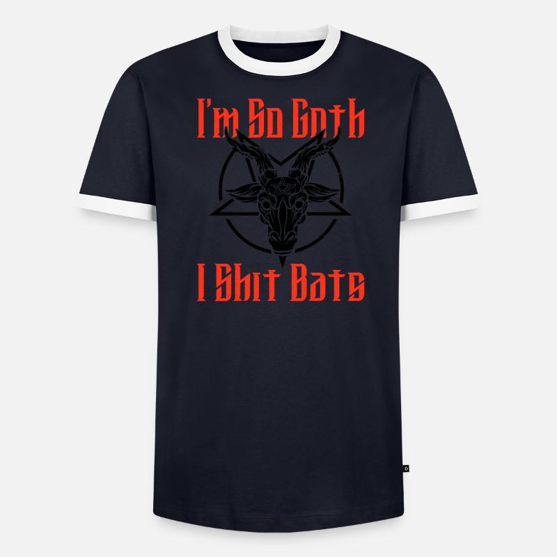 Satan Beelzebub Devil Gothic Pentagram Mystical Men's Ringer Shirt