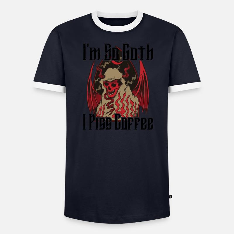 Satan Beelzebub Devil Gothic Pentagram Mystical Men's Ringer Shirt