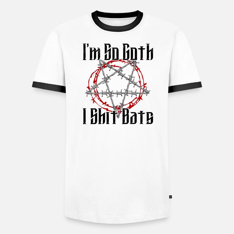 Satan Beelzebub Devil Gothic Pentagram Mystical Men's Ringer Shirt