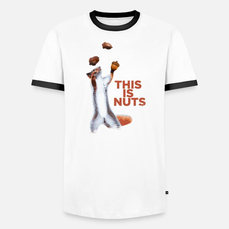 Funny squirrel juggles hazelnut talent Men's Ringer Shirt