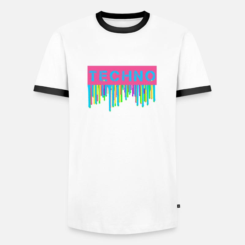 Neon Techno Männer Kontrast-T-Shirt