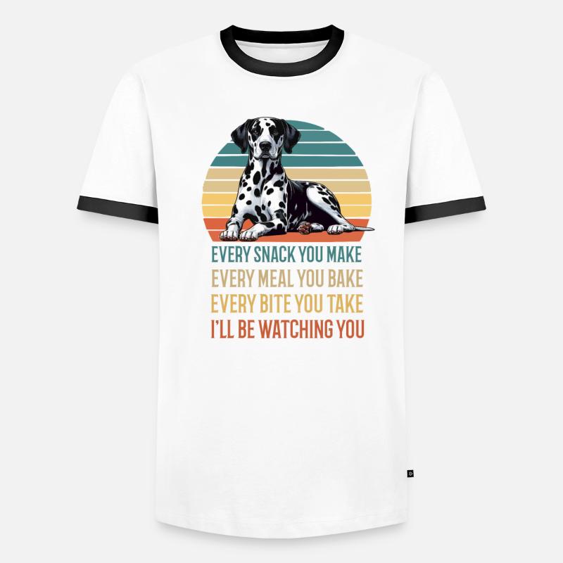 Chaque collation que vous faites Dalmatian Keeper T-shirt contrasté Homme
