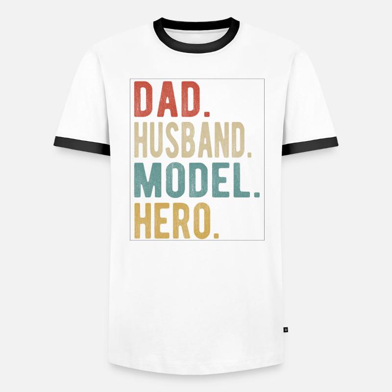 Modell Papa Ehemann Held Männer Kontrast-T-Shirt