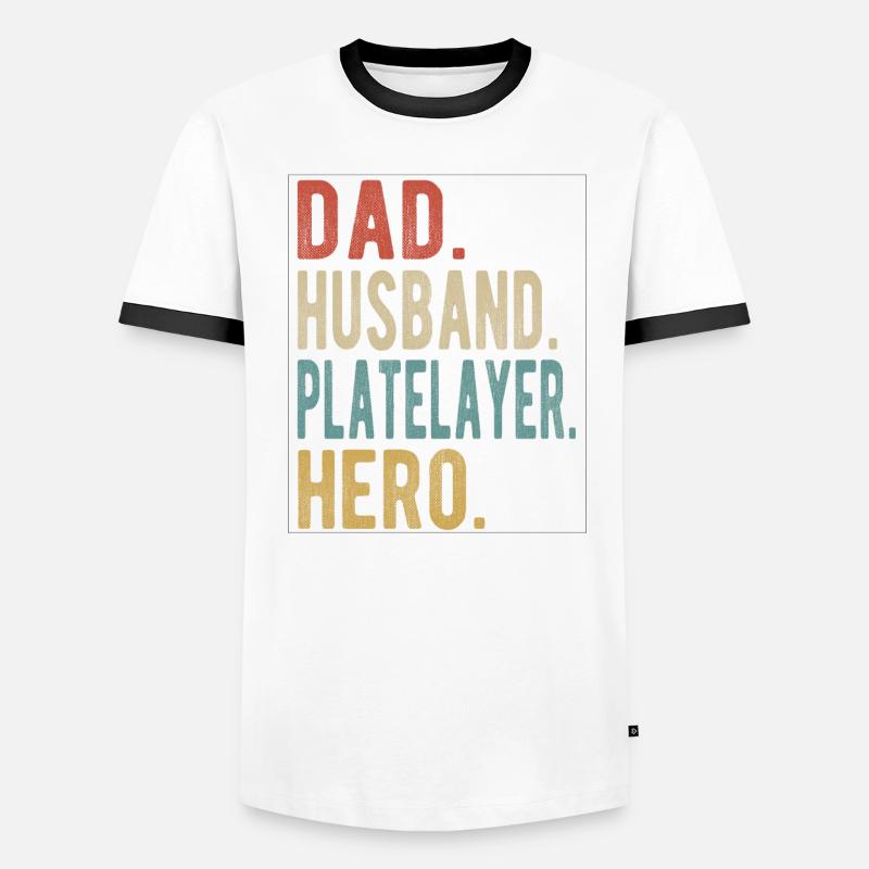 Plattenleger Papa Ehemann Held Männer Kontrast-T-Shirt
