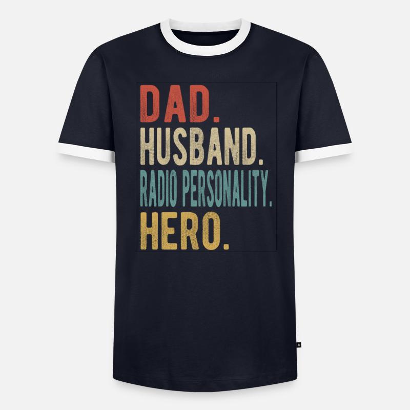 Radiomoderator Papa Ehemann Held - Männer Kontrast-T-Shirt - undefined