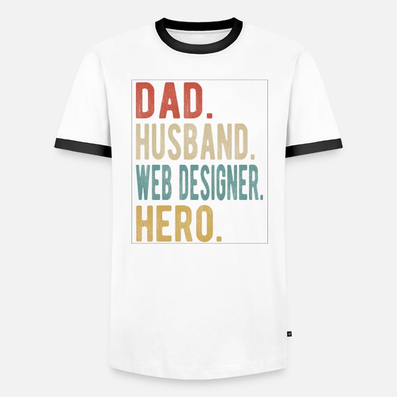 Webdesigner Papa Ehemann Held Männer Kontrast-T-Shirt