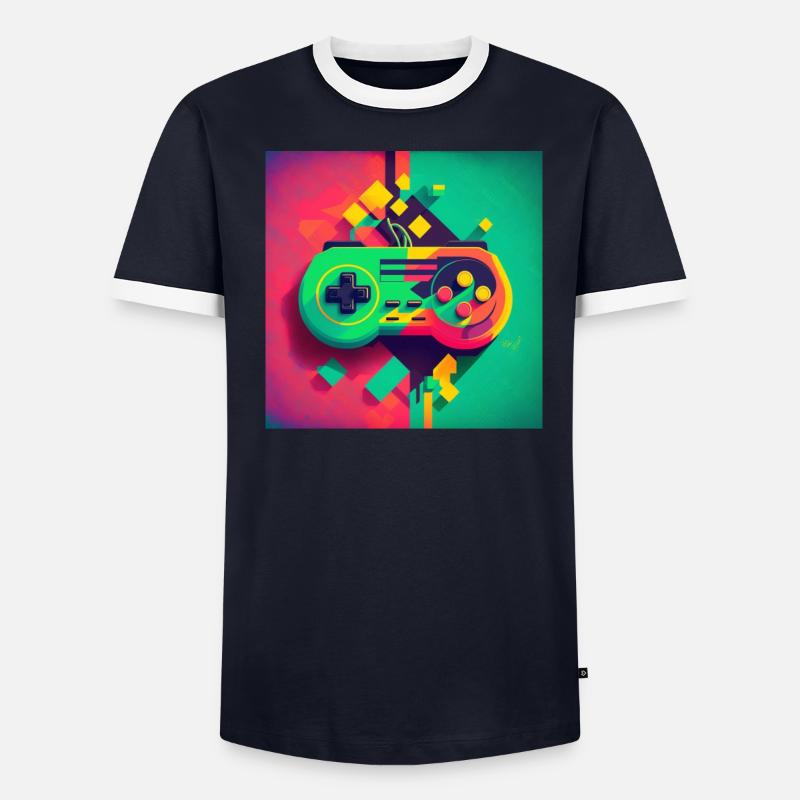 Console rétro T-shirt contrasté Homme