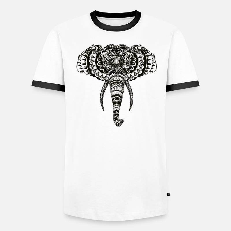 Éléphant Zentangle T-shirt contrasté Homme