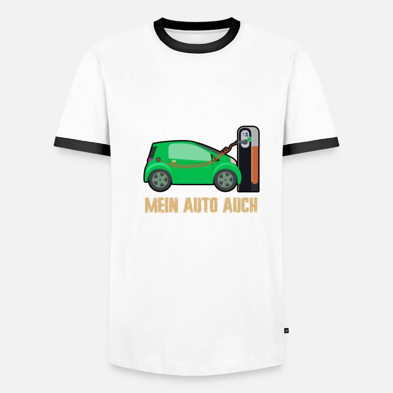 Elektroauto E-Auto Fahrer Männer Kontrast-T-Shirt