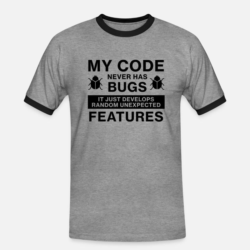 Codage du programmeur codeur - T-shirt contrasté Homme - gris chiné/noir