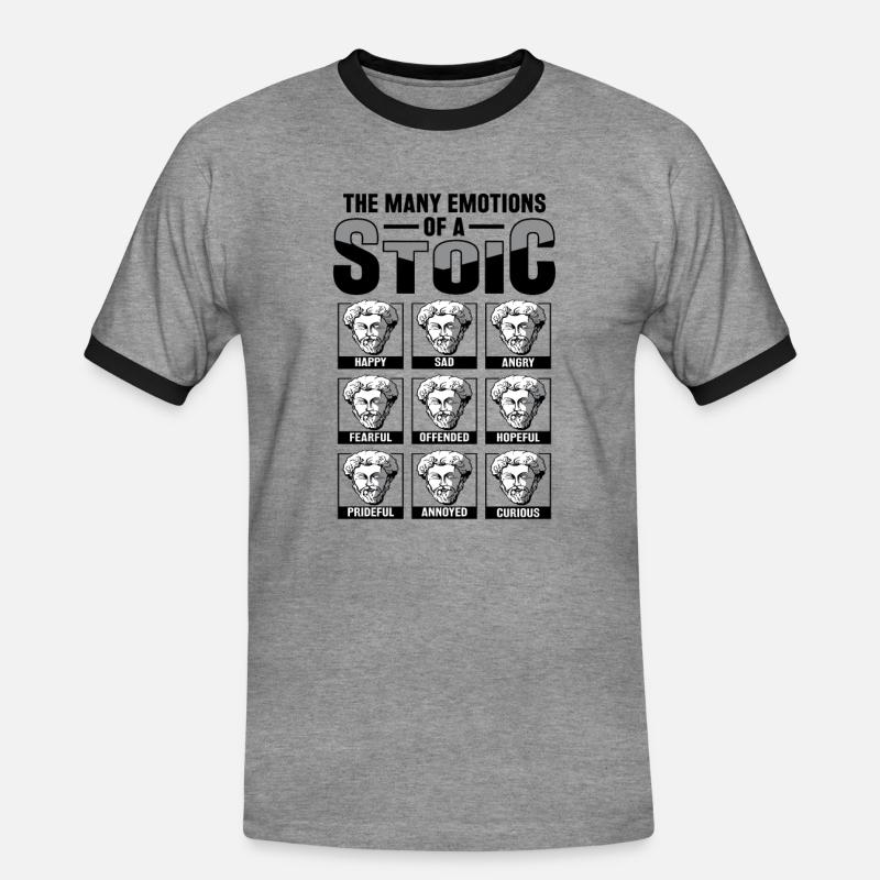 Stoic philosopher Marcus Aurelius Stoic - Men's Ringer Shirt - heather grey/black